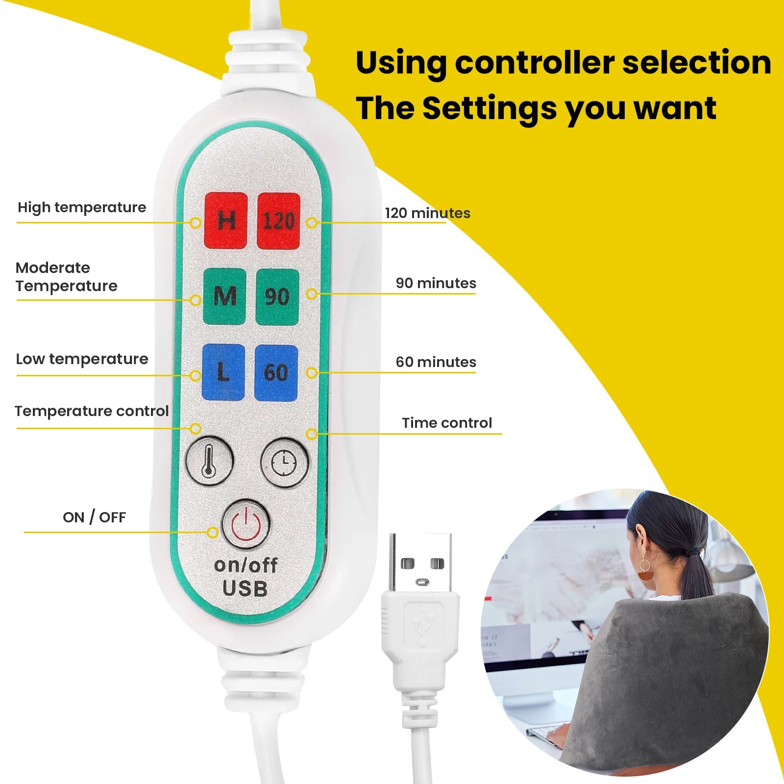 Electric Heating Blanket with 3 Heat Settings – Tranquil Living